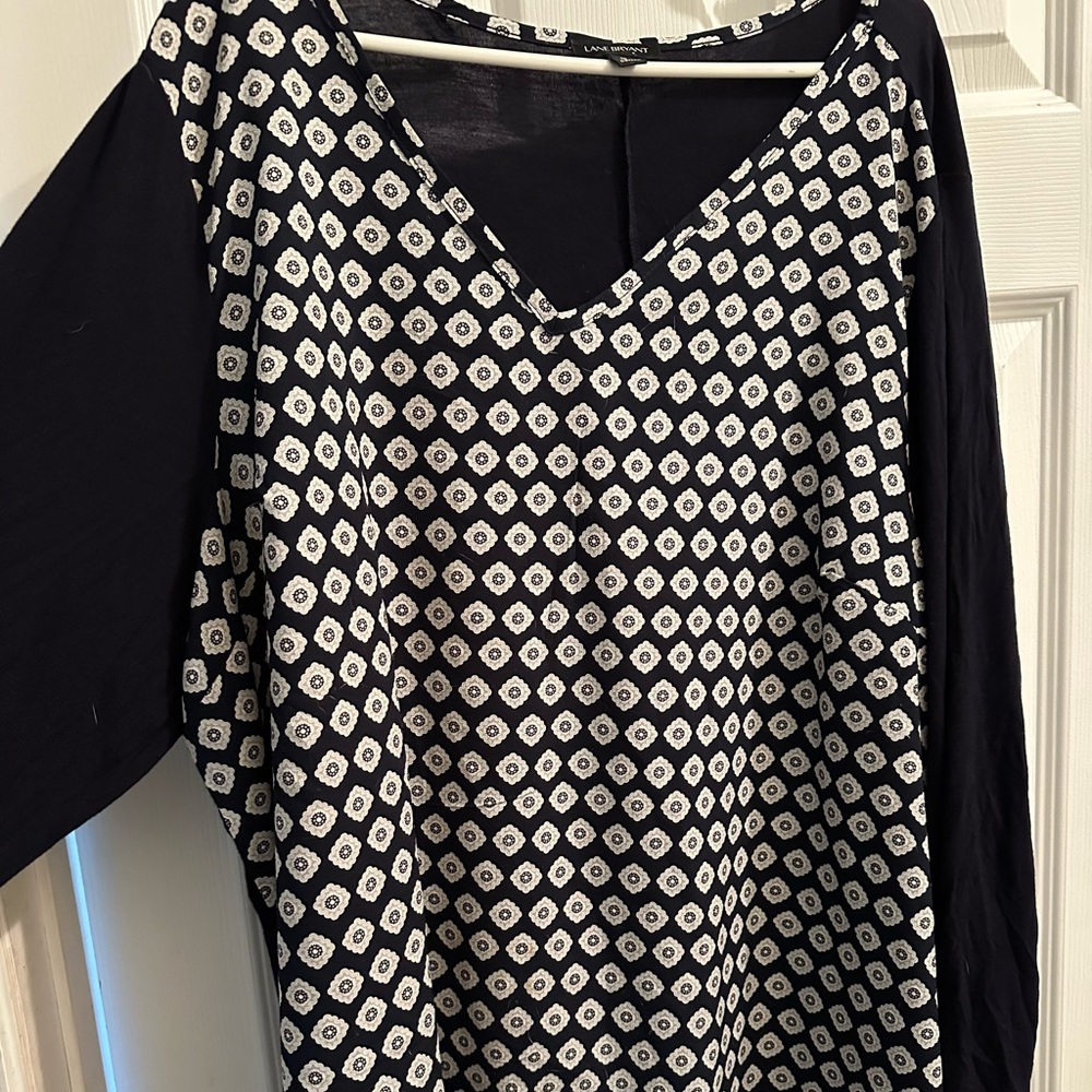 Lane Bryant dress shirt navy blue